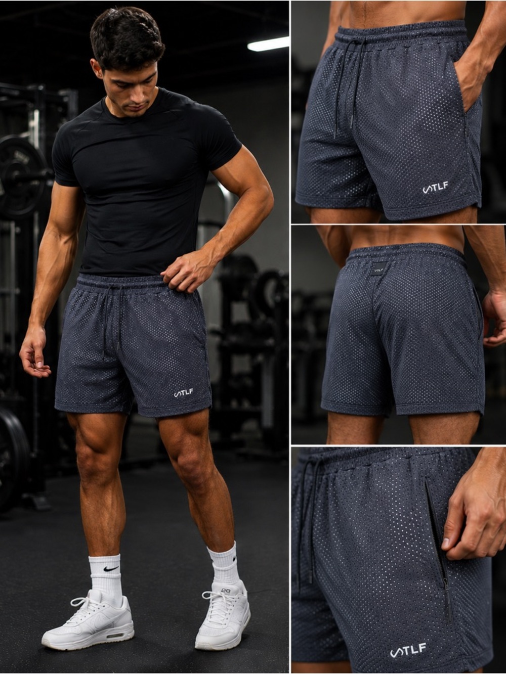 TLF Reps Mesh 5” Fitted Shorts - Grey